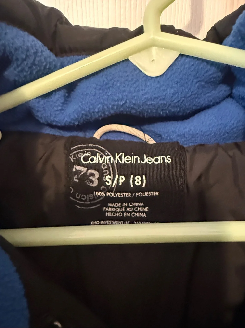 Calvin Klein Black Puffer Jacket size 8 boys